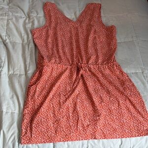 Toad&Co Sleeveless Burnt Orange Drawstring Waist Mini Dress